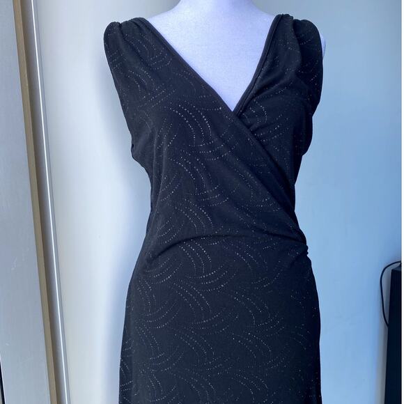 Black Vintage Y2k Forever 21 Wrap Sparkly Mini Dress Size Large - Picture 1 of 8